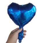 BALÃO METALIZADO CORAÇÃO AZUL 10 POLEGADAS 25CM - Imagem 2