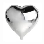 BALÃO METALIZADO CORAÇÃO PRATA 10 POLEGADAS 25CM