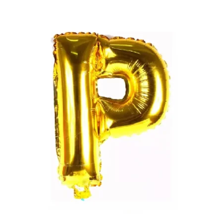 BALAO METALIZADO ALFABETOS 16 POL DOURADO P