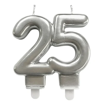 VELA DE ANIVERSÁRIO 25 ANOS PRATA- SILVER