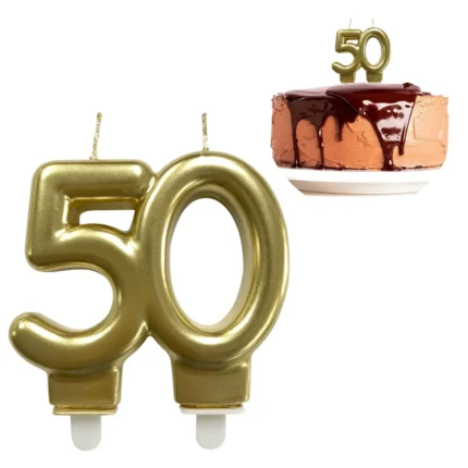 VELA DE ANIVERSÁRIO 50 ANOS DOURADA- SILVER