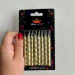 VELA DE ANIVERSÁRIO ESPIRAL DOURADA- SILVER - Imagem 2