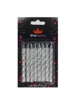 VELA DE ANIVERSÁRIO ESPIRAL PRATEADA- SILVER - Imagem 2