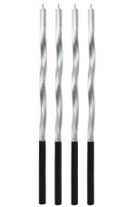 VELA METALIZADA TORCIDA PRATA 15 CM