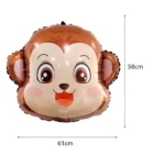 BALAO METALIZADO CABECA MACAQUINHO 58X61CM C/1 UN