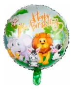 BALAO REDONDO SAFARI HAPPY BIRTHDAY 17 POL 43X43CM C/1 UN