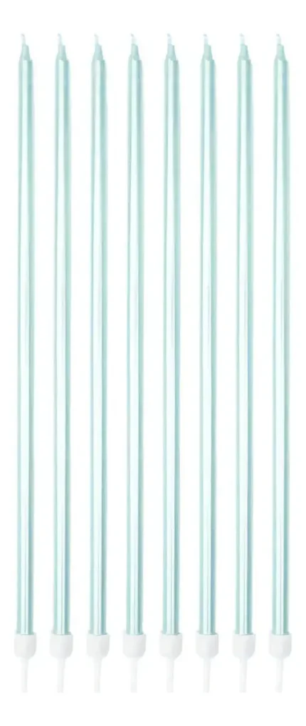 VELA DE ANIVERSÁRIO PALITO GIGANTE METALIZADA AZUL - SILVER