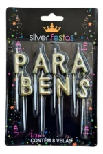 VELA PARABÉNS DOURADA- SILVER - Imagem 2