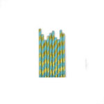 CANUDO PAPEL LISTRADO DOURADO / AZUL BEBE - Imagem 2