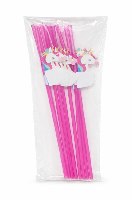 CANUDO DE PLÁSTICO COM TAG UNICORNIO C/10UNID