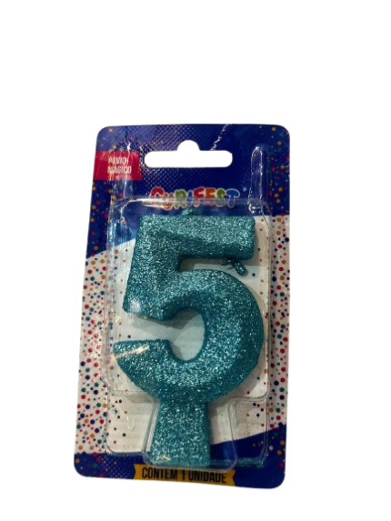 VELA DE ANIVERSÁRIO CONCEPT GLITTER TIFFANY N 5 - CURIFEST