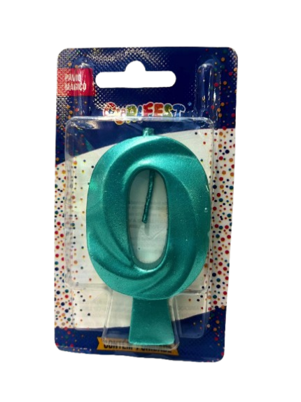 VELA DE ANIVERSÁRIO CONCEPT METALLIC VERDE N 0 - CURIFEST