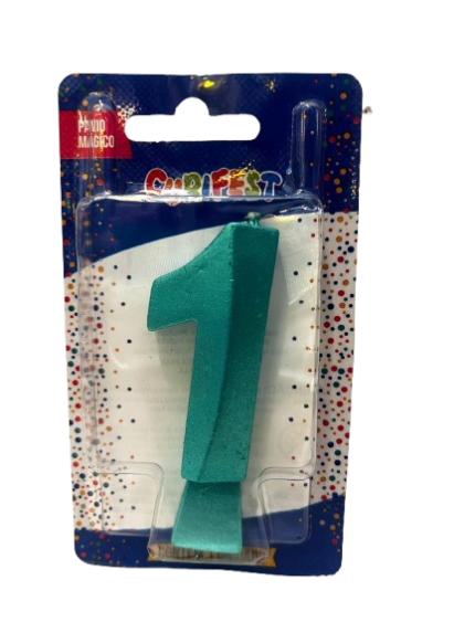 VELA DE ANIVERSÁRIO CONCEPT METALLIC VERDE N 1 - CURIFEST