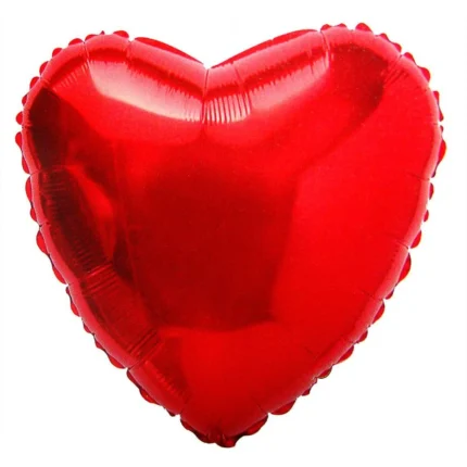 KIT DE 6 BALÃO METALIZADO CORAÇÃO VERMELHO 18 POLEGADAS 45CM