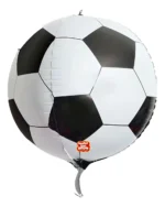 BALÃO METALIZADO BOLA DE FUTEBOL 4D  24 POLEGADAS - PRETO