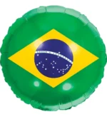 BALÃO REDONDO 45CM METALIZADO BANDEIRA DO BRASIL