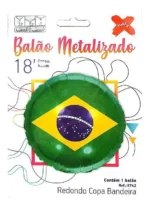 BALÃO REDONDO 45CM METALIZADO BANDEIRA DO BRASIL - Imagem 2