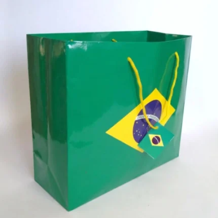 SACOLA DE PRESENTE BRASIL 32X19X12CM