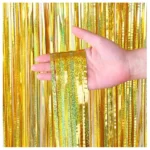 CORTINA METALIZADA PONTO HOLOGRAFICA 1X2 MT C/1 UN  - DOURADO