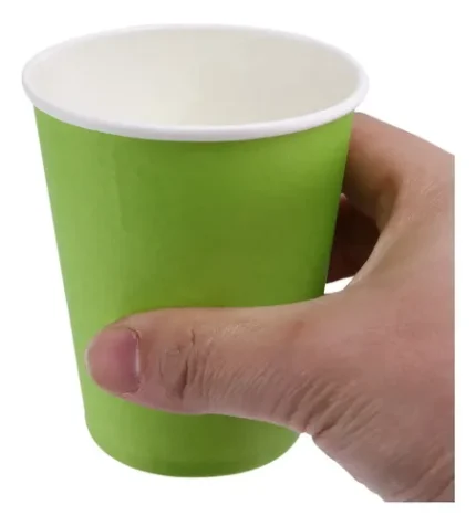 COPO DE PAPEL LISO VERDE LIMÃO COM 10 UNID