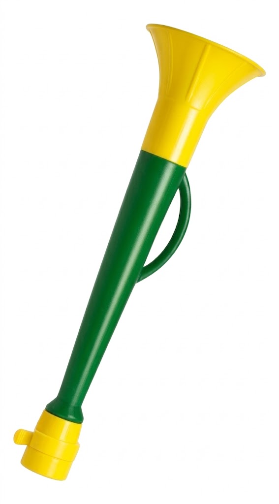 15531119099-xcvbnm.jpg CORNETA VERDE E AMARELO 44 CM - Imagem 1
