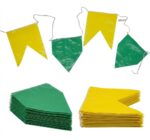 BANDEIRA DE PLÁSTICO VERDE E AMARELO 16X18CM COM 10M - Imagem 2