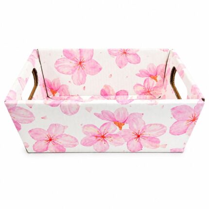 CESTA KRAFT FLOR CEREJEIRA 16X12,5X8CM