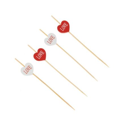 PALITO DECORATIVO CORAÇÃO LOVE 12CM COM 12 UN