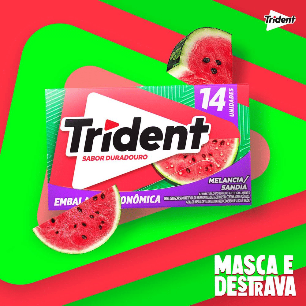 15535675602-1259897.png CHICLETES MELANCIA 14UN 25,2G - TRIDENT - Imagem 1