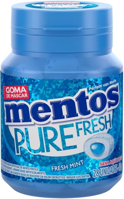GOMA DE MASCAR MENTOS GARRAFA FRESH MINT 28UN 56G SEM AÇUCAR