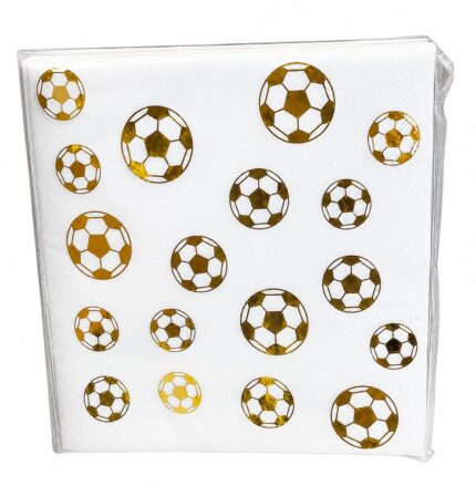 GUARDANAPO DESCARTÁVEL DE FUTEBOL DOURADO 20UN