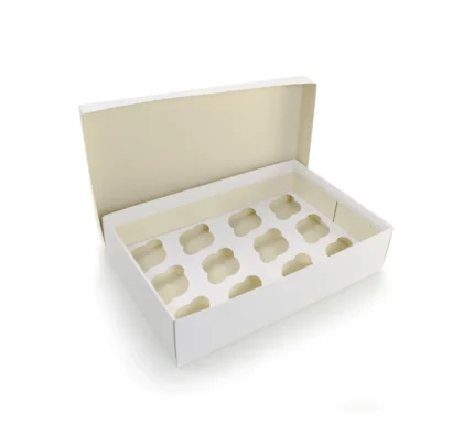 KIT 5 CAIXA DE TRANSPORTE PARA 12 CUPCAKE COM BERÇO E VISOR 33X23X8CM