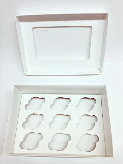 KIT 5 CAIXA TRANSPORTE 9 MINI CUPCAKE COM BERÇO E VISOR 23X16X9CM
