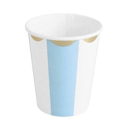 COPO DE PAPEL CIRCO AZUL BEBÊ COM 10 UNIDADES- SILVER PLASTIC
