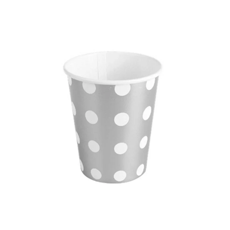 COPO DE PAPEL POA PRATEADO COM 10 UNIDADES- SILVER PLASTIC