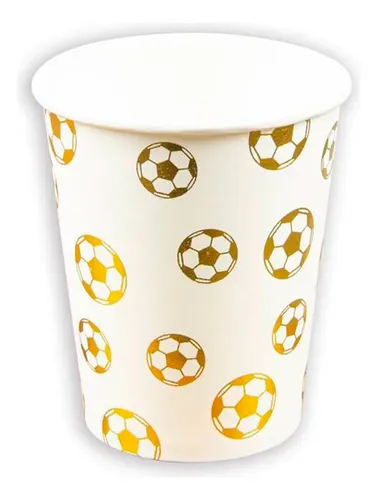 FUTEBOL COPO DESCARTAVÉL DOURADO 270ML 10UNI