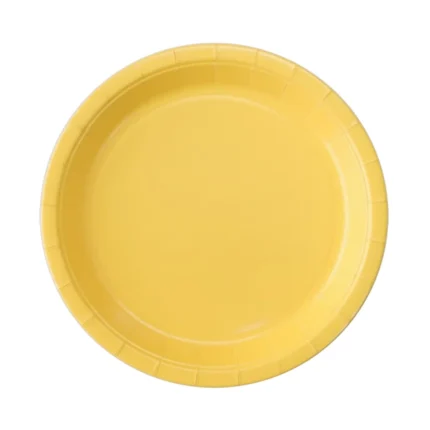 PRATO DE PAPEL AMARELO 10UNI 18CM