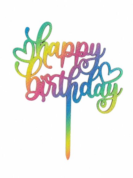 APT- TOPO DE BOLO MULTICOLORIDO HAPPY BIRTHDAY C/1 UN