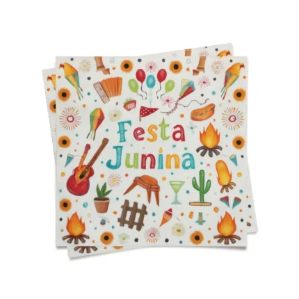 PA- GUARDANAPO PAPEL DUPLA CAMADA FESTA JUNINA TEMAS 33X33CM C/20 UN