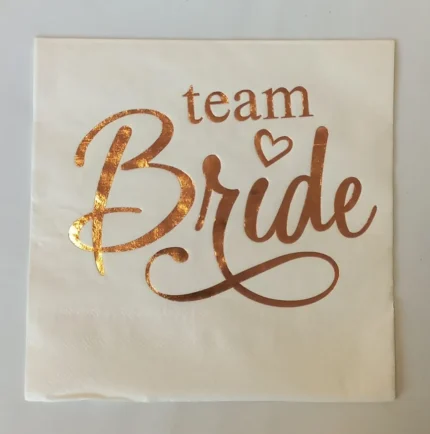 PA- GUARDANAPO DE PAPEL DUPLA CAMADA TEAM BRIDE 33X33 CM C/2  - OURO ROSE