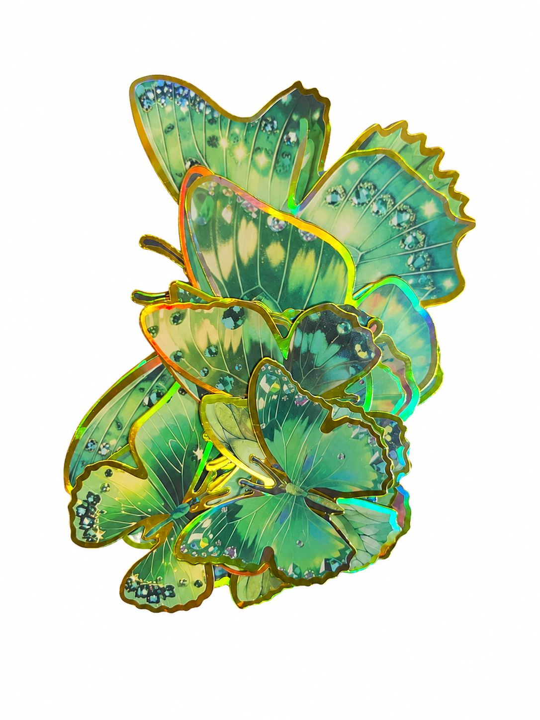 15563340151-whatsapp-image-2026-06-22-at-14-56-50.jpeg KIT BORBOLETA REALISTA BORDA DOURADA C/12 UN - VERDE - Imagem 1