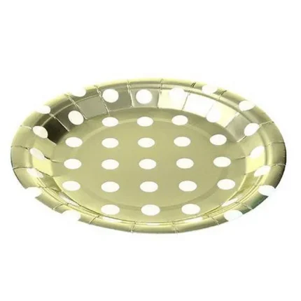 PRATO DE PAPEL POÁ DOURADO 18CM C/ 10UN - SILVER PLASTIC