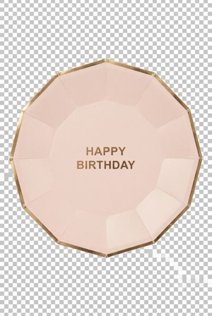 PRATO DE PAPEL HAPPY BIRTHDAY ROSA BEBÊ 18CM C/ 10UN - SILVER PLASTIC