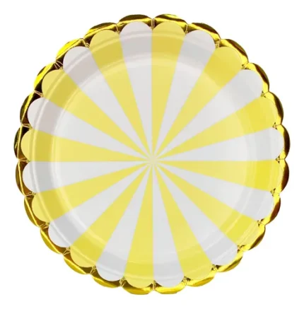 PRATO PAPEL CIRCO AMARELO 18CM C/ 10UN - SILVER PLASTIC