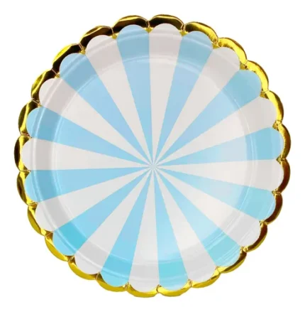 PRATO DE PAPEL CIRCO AZUL BEBÊ 18CM C/10UN - SILVER PLASTIC