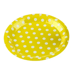 PRATO DE PAPEL POÁ AMARELO 18CM C/ 10UN - SILVER PLASTIC