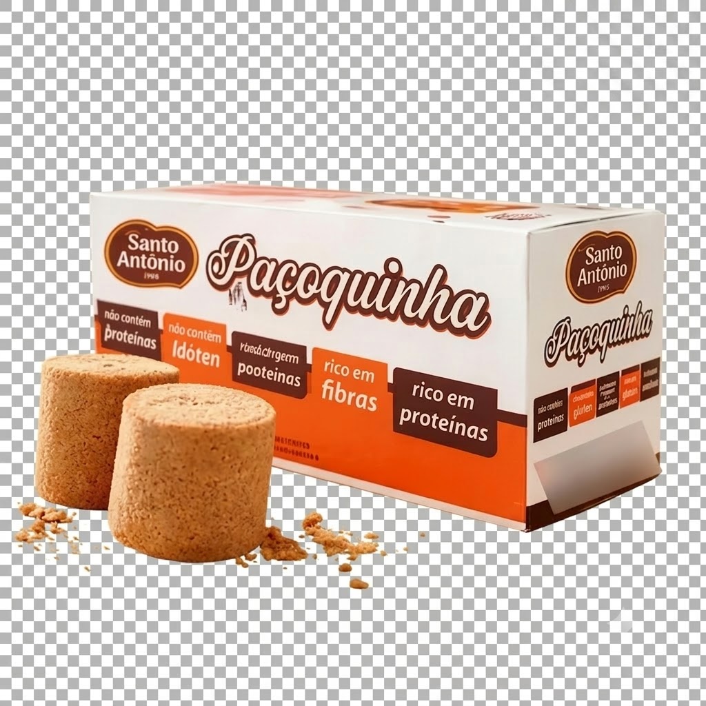 15571543958-852.jpg PAÇOQUINHA ROLHA TRADICIONAL 100 UNIDADES CX 1,5KG - SANTO ANTÔNIO - Imagem 1