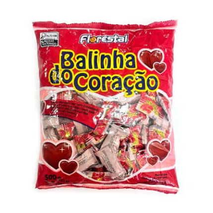 BALINHA CORAÇÃO MORANGO 500G - FLORESTAL