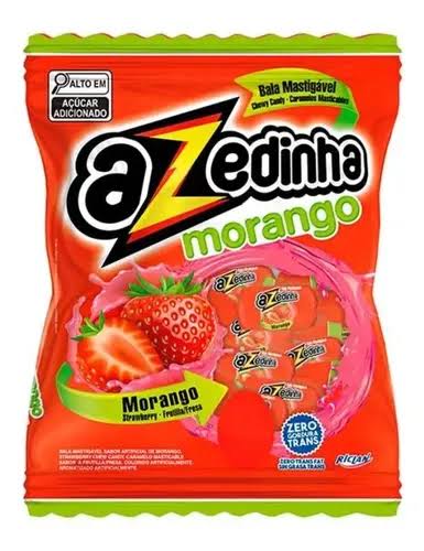 BALA MASTIGÁVEL AZEDINHA MORANGO 500G - RICLAN