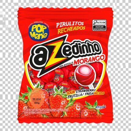 PIRULITO AZEDINHO MORANGO C/ 50UN - POP MANIA